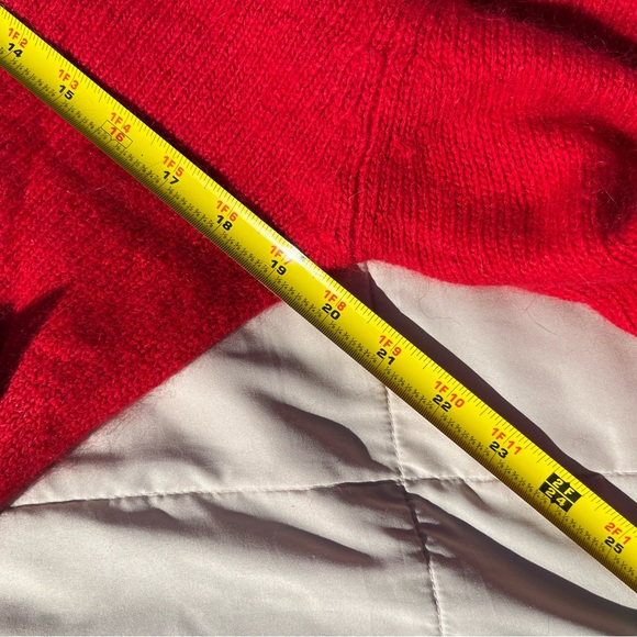 Vintage I B Diffusion Bright Red Christmas Sweater, Silk/Angora blend, Size S - Picture 10 of 15